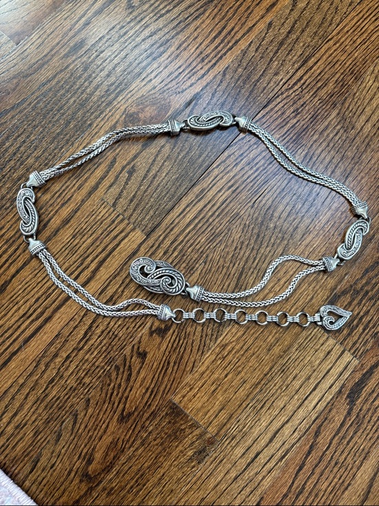 Vintage BRIGHTON BALI SILVER CHAIN BELT! main image 5